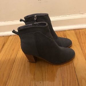 TOMS iron grey suede booties